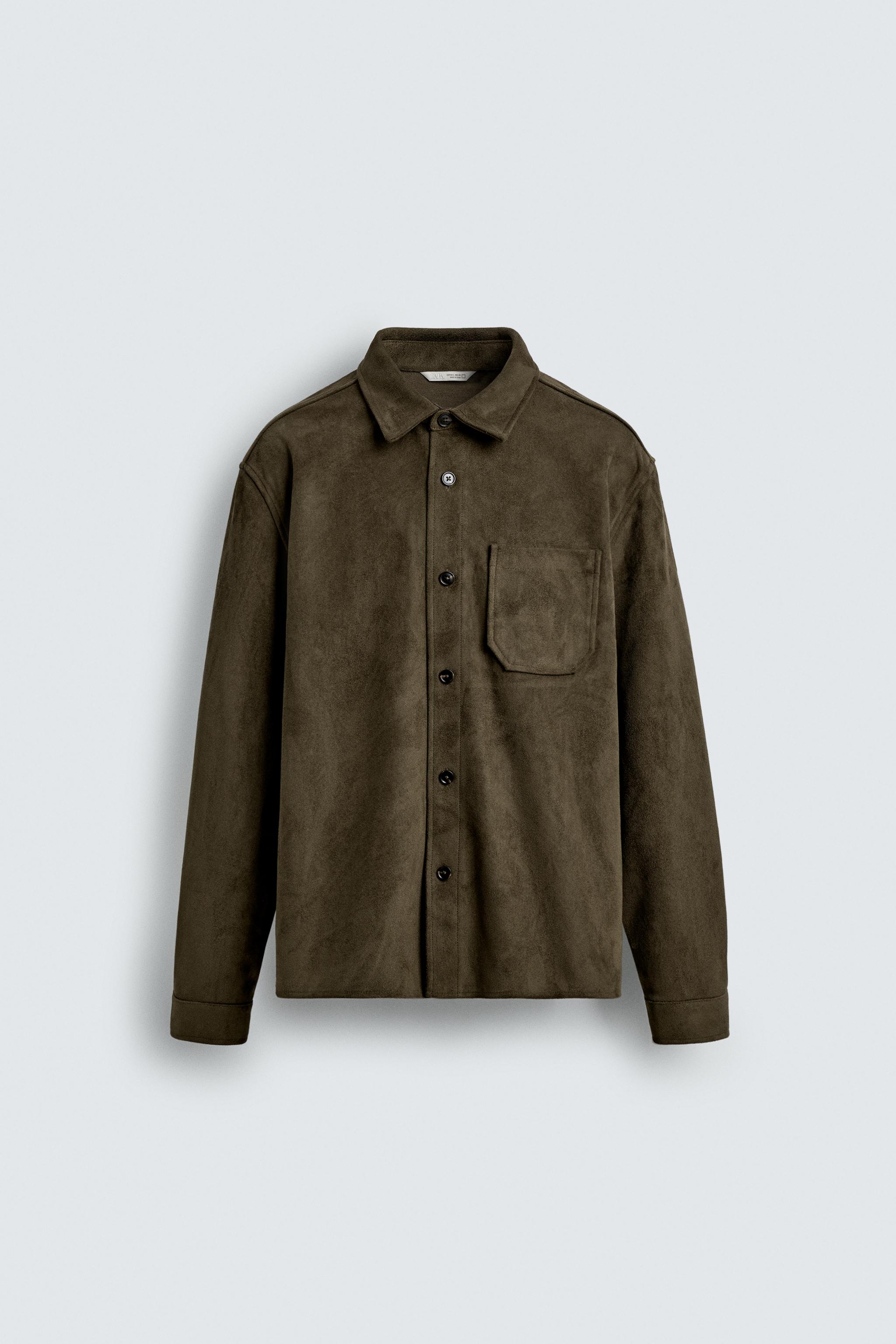 FAUX SUEDE OVERSHIRT